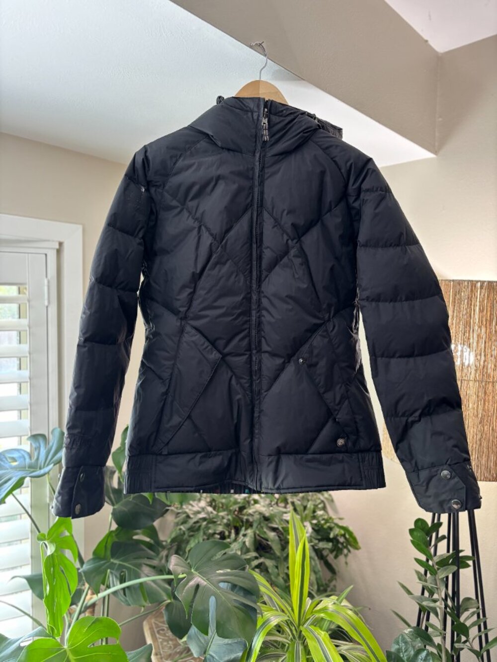 Burton Reversible Ski Jacket Solid Black Geometric Dot Print Women Medium - Picture 9 of 16